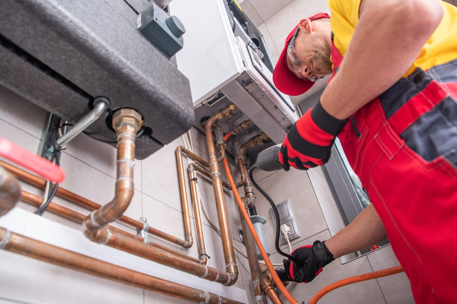 Professioneller Installateur in Wien bei der Arbeit – fachgerechte Installation und Wartung von Sanitäranlagen, Heizungen und Gasthermen. Verlässlicher Installateurservice in Wien für Rohrbruch, Thermenwartung, Gasgerätetests und Notdienste. Installateur Wien für alle Reparaturen, Wartungsarbeiten und Installationen rund um Heizung und Sanitär.